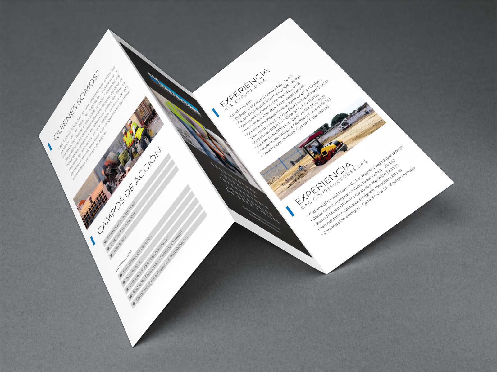 CAG Constructores brochure design